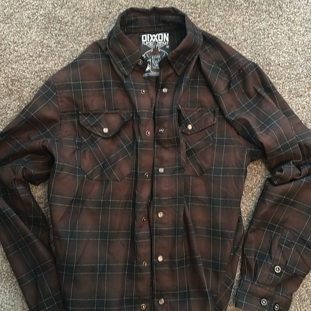 Dixxon "Calico" long sleeve flannel shirt mens M Great condition no holes tears